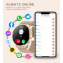 Iaret Montre Connectée Femme avec Appel Bluetooth, 1.32" Smartwatch avec Fonction Féminine Fréquence Cardiaque Sommeil Podometre