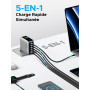 UGREEN Nexode Pro 100W Chargeur USB C Rapide 5 Ports avec Écran TFT GaN II Tech Compatible avec iPhone 17 Pro Max Air 16 15 14 1