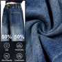 Domueay Jeans pour Filles Baggy Denim Pantalon Long avec Haute Taille Élastique, Loose Fit Doux Mode Casual Polyvalent Enfants V