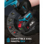 ONEVAN Turbo Souffleur Batterie, 600km/h Souffleur de Feuilles Brushless avec 2 Batteries 4,5 Ah et Chargeur 1,2 A, Force de Sou