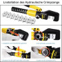 Solsop Pince à Sertir Hydraulique Pression 10T avec 9 Ensembles de Moules à Sertir 4-70 mm² pour Cosses de Câble en Cuivre et Al
