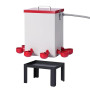 Abreuvoir Automatique pour Poules, 11 L, en Acier Inoxydable, avec Valve Flottante, Bol d'eau, Support de Sol et Tuyau, pour Cai