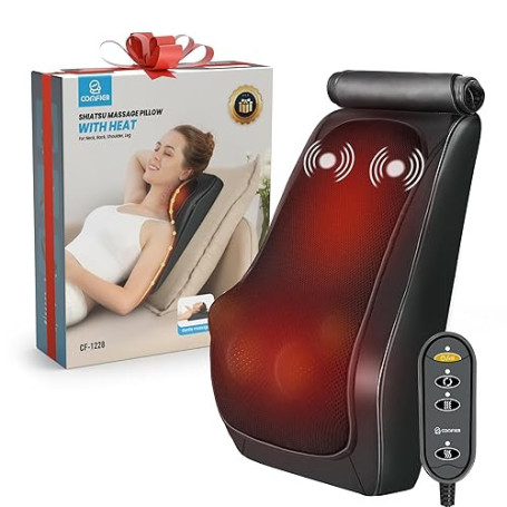 COMFIER Masseur de cou avec chauffage, masseur de dos et de cou en 3D, soulage les tensions du cou, des épaules et du dos, cadea