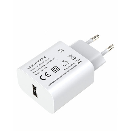 YIMINGOUFEI Chargeur USB 5 V 3 A 15 W Connecteur USB-A Prise EU Type-C Alimentation Boîtier en ABS + PC Résistant au Feu Broches