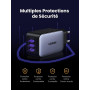 UGREEN Nexode 65W Prise Chargeur Triple USB C Charge Rapide Tech GaNInfinity Compatible avec iPhone 17 Pro Max Air 16 15 14 13 1
