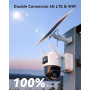 Imou 4G LTE Caméra Solaire avec Carte SIM, 10MP(5MP+5MP)Caméra Surveillance WiFi Extérieure sans Fil Double Objectif, AOV 24/7 E