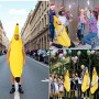 EYWILYWI Costume de banane jaune hilarant pour adulte, léger et confortable, tenue unisexe pour Halloween, fêtes, carnavals, Noë