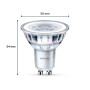 Philips LED classic, Ampoule équivalent 50 W, GU10, Lot de 6, Blanc Chaud (2700 Kelvin), 355 Lumens, Réflecteur