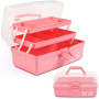 Creahaus Boîte de rangement multifonction à trois couches-Boîte à outils pliable pour loisirs créatifs, fournitures de couture, 