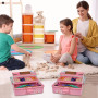 Creahaus Boîte de rangement multifonction à trois couches-Boîte à outils pliable pour loisirs créatifs, fournitures de couture, 