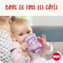 NUK Mini Magic Cup Tasse d’Apprentissage | Rebord antifuite 360° | 6+ mois | Poignées ergonomiques | 160 ml | Bleu et turquoise