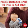 NUK Mini Magic Cup Tasse d’Apprentissage | Rebord antifuite 360° | 6+ mois | Poignées ergonomiques | 160 ml | Bleu et turquoise
