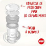 NUK Mini Magic Cup Tasse d’Apprentissage | Rebord antifuite 360° | 6+ mois | Poignées ergonomiques | 160 ml | Bleu et turquoise