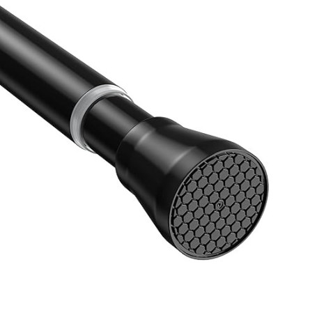 AIZESI tringle rideau sans percage 74.5-163 cm Tringle Rideau Extensible - Barre Telescopique Acier Inoxydable Noir pour Salle d