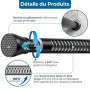 AIZESI tringle rideau sans percage 74.5-163 cm Tringle Rideau Extensible - Barre Telescopique Acier Inoxydable Noir pour Salle d