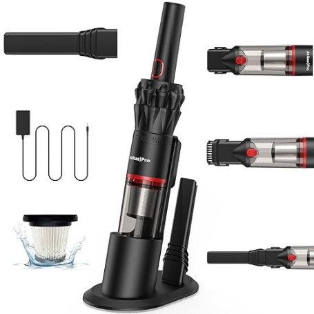 Akitas Aspirateur à Main sans Fil Puissant H2 – Ultra-léger 0,5 kg, Jusqu’à 26 Min d’Autonomie, Filtre HEPA & Acier, Accessoire
