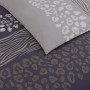 Vision - Parure de lit Réversible Wild - Set de Housse de Couette 140x200 cm avec 1 taie d'oreiller pour lit 1 Personne - 100% C