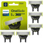 Philips OneBlade Original 360 lames, pour tous les modèles OneBlade et Pro, 5 pièces (modèle QP450/50)
