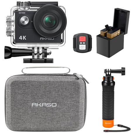 AKASO EK7000 Caméra Sport Kit de Poignée Flottant - Comprend 4K 30FPS EK7000 Action Camera, Poignée Flottant Etanche pour Camera