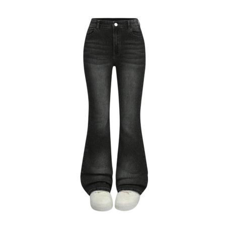 Jeans à Évasé Filles Enfants Y2k Haute Taille Élastique Bootcut Pantalon à Pattes D'éléphant Mode Vintage Décontracté Été Long J