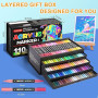 Lyuvie 220 Couleurs Feutre Acrylique,110 Pcs Acrylic Paint Marker Marqueur Peinture Acrylique Pointe Brush pour Roche Tissu Pier