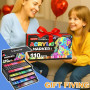 Lyuvie 220 Couleurs Feutre Acrylique,110 Pcs Acrylic Paint Marker Marqueur Peinture Acrylique Pointe Brush pour Roche Tissu Pier