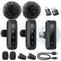 WARM BOX Microphone de Lavalier sans Fil pour iPhone,iPad,téléphone Android,2-Pack Mini Microphone avec réduction du Bruit, appa