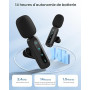 WARM BOX Microphone de Lavalier sans Fil pour iPhone,iPad,téléphone Android,2-Pack Mini Microphone avec réduction du Bruit, appa