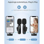WARM BOX Microphone de Lavalier sans Fil pour iPhone,iPad,téléphone Android,2-Pack Mini Microphone avec réduction du Bruit, appa