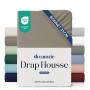 Dreamzie Drap Housse 160 x 200 Bonnet 35 cm pour Matelas Épais - 100% Microfibre - Lin, Certifié sans Produits Chimiques (Oeko T