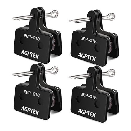 AGPTEK 4 Paires Plaquettes de Frein Vélo à Disque, Bicyclette Patins de Frein Semi-Métalliques pour Shimano TRP Tektro Deore M57