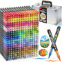 Lyuvie 330 Colours Feutre Acrylique, Acrylic Paint Brush Marker à Peinture à Base D'eau, Marqueur Peinture Acrylique pour la Pei