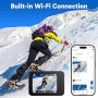 AKASO Caméra Sport 4K Etanche WiFi Action Caméra Sportive Ultra Full HD Stabilisateur avec Télécommande Écran Tactile 30fps Angl