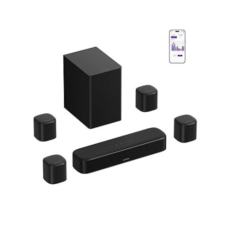 ULTIMEA 7.1ch Barre de Son TV Surround avec Caisson de Basses, Barre de Son avec 4 Haut-parleurs Surround, Max 330W, Système Aud
