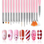 URAQT 20Pcs Nail Art Design Pinceaux, Ensemble de Pinceaux à Ongles Nail Art, Pinceau Nail Art pour Gel UV et Acrylique, Dessin