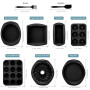 Kit d'outils de cuisson Aschef 9en1 - Moules à gâteau individuel en silicone antiadhésif, plaque à biscuits, moules à tarte, rés