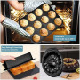 Kit d'outils de cuisson Aschef 9en1 - Moules à gâteau individuel en silicone antiadhésif, plaque à biscuits, moules à tarte, rés