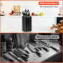 Blocs Couteaux Vides de Cuisine, Porte Couteaux sans Couteaux, Universel Porte-Couteaux Noir, Support Couteau de Cuisine, Rangem