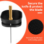 Blocs Couteaux Vides de Cuisine, Porte Couteaux sans Couteaux, Universel Porte-Couteaux Noir, Support Couteau de Cuisine, Rangem
