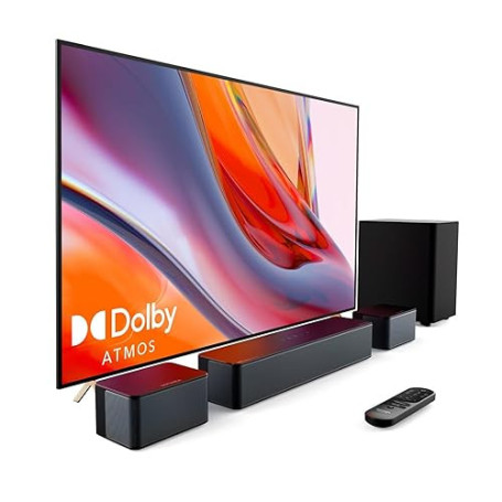 ULTIMEA Barre de Son Dolby Atmos 5.1, Système de Son Surround 3D Barre de Son TV avec Caisson de Basse sans Fil, Enceintes TV Ho