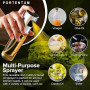 PORTENTUM Pulvérisateur d’Huile 100 ml en Inox, Huile Spray Cuisine et Friteuse à Air, Huilier en Verre avec Accessoires Antigou
