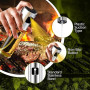 PORTENTUM Pulvérisateur d’Huile 100 ml en Inox, Huile Spray Cuisine et Friteuse à Air, Huilier en Verre avec Accessoires Antigou