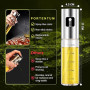PORTENTUM Pulvérisateur d’Huile 100 ml en Inox, Huile Spray Cuisine et Friteuse à Air, Huilier en Verre avec Accessoires Antigou