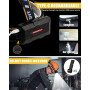 Lampe Frontale LED Rechargeable, Ultra Puissante Lampe à 8 Del de 18000 Lumens, Torche Frontale Étanche et Léger, Parfait pour L