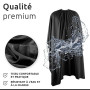 ECENCE Cap professionnelle de coiffure avec fermeture à crochet Noir, 150x120cm, pour femmes, hommes, enfants, cape de coupe, ét