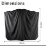 ECENCE Cap professionnelle de coiffure avec fermeture à crochet Noir, 150x120cm, pour femmes, hommes, enfants, cape de coupe, ét