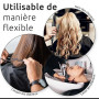 ECENCE Cap professionnelle de coiffure avec fermeture à crochet Noir, 150x120cm, pour femmes, hommes, enfants, cape de coupe, ét
