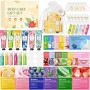 54 Pièces Coffret Cadeau Femmem, Masque facial, Crème pour les mains, Masque pour les yeux, Masque pour les lèvres, Baume à lèvr
