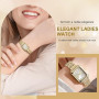 OFFCUP Montre pour Femme, Montres Carrées de 32 mm, Montre Analogique Quartz avec Bracelet en Acier Inoxydable, Mouvement à Quar