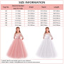 MYRISAM Filles Robe de Cérémonie 3/4 Manches Longues Tulle Dentelle avec Bowknot Demoiselle d'honneur Robe d’Mariage Soirée Comm